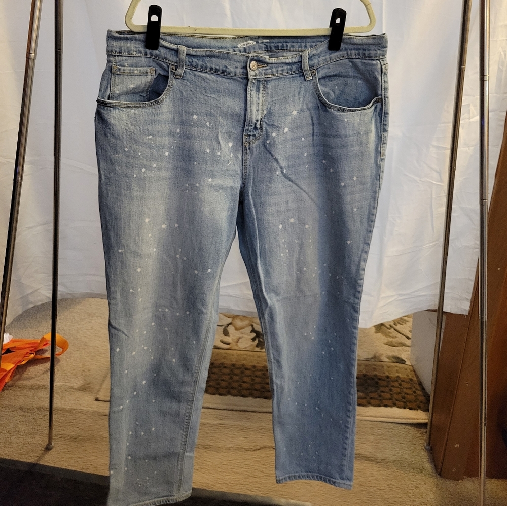 Old Navy Bleach Splatter Boyfriend Jeans